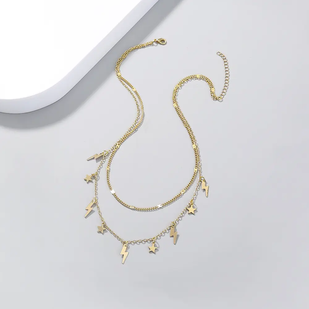 Stars, Thunder, little pendants, multi-layered necklaces