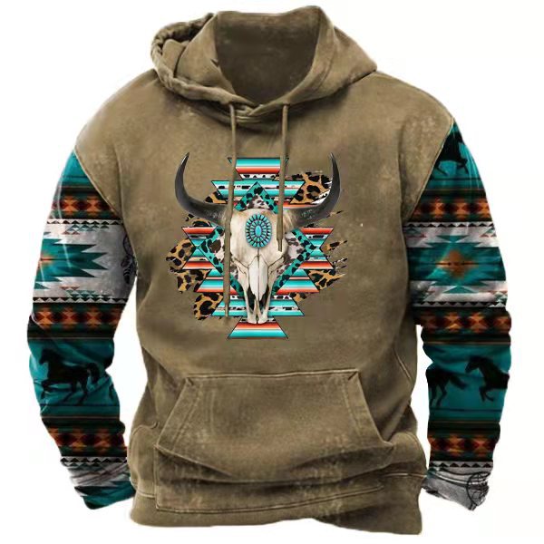 Digital Printed Men's Street Sports Fashion Trend Hoodie