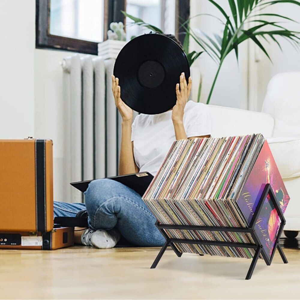 Vinyl LP Music Record Storage Rack Box Cube Cabinet Case