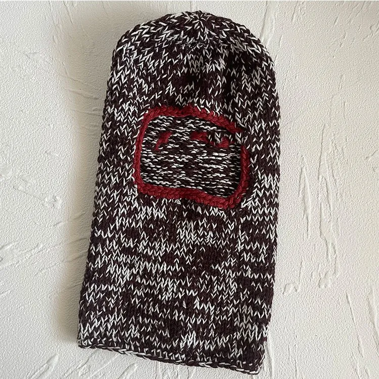 Retro Heather Mask Pullover Hat - Coffee