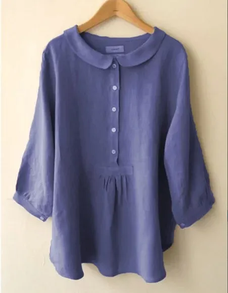 Baby Collar Pullover Sleeve Shirt Blue - Shop at LoveMi