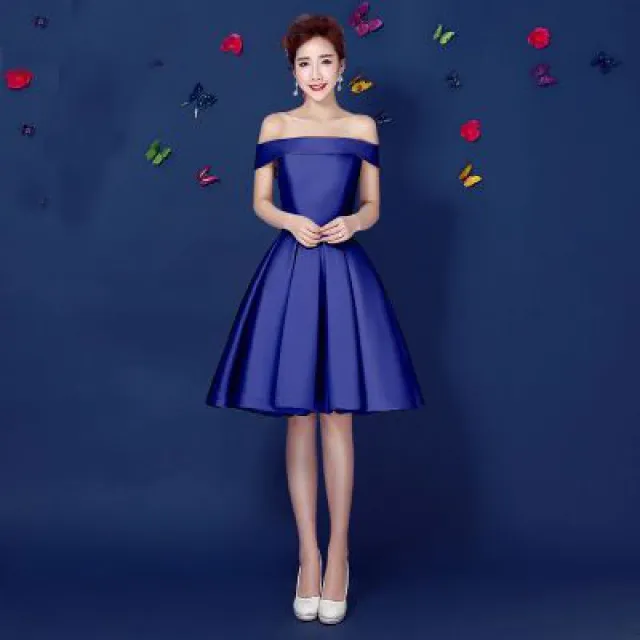 Bridesmaid Annual Party Etiquette Short Dress Royal Blue - Shop at LoveMi