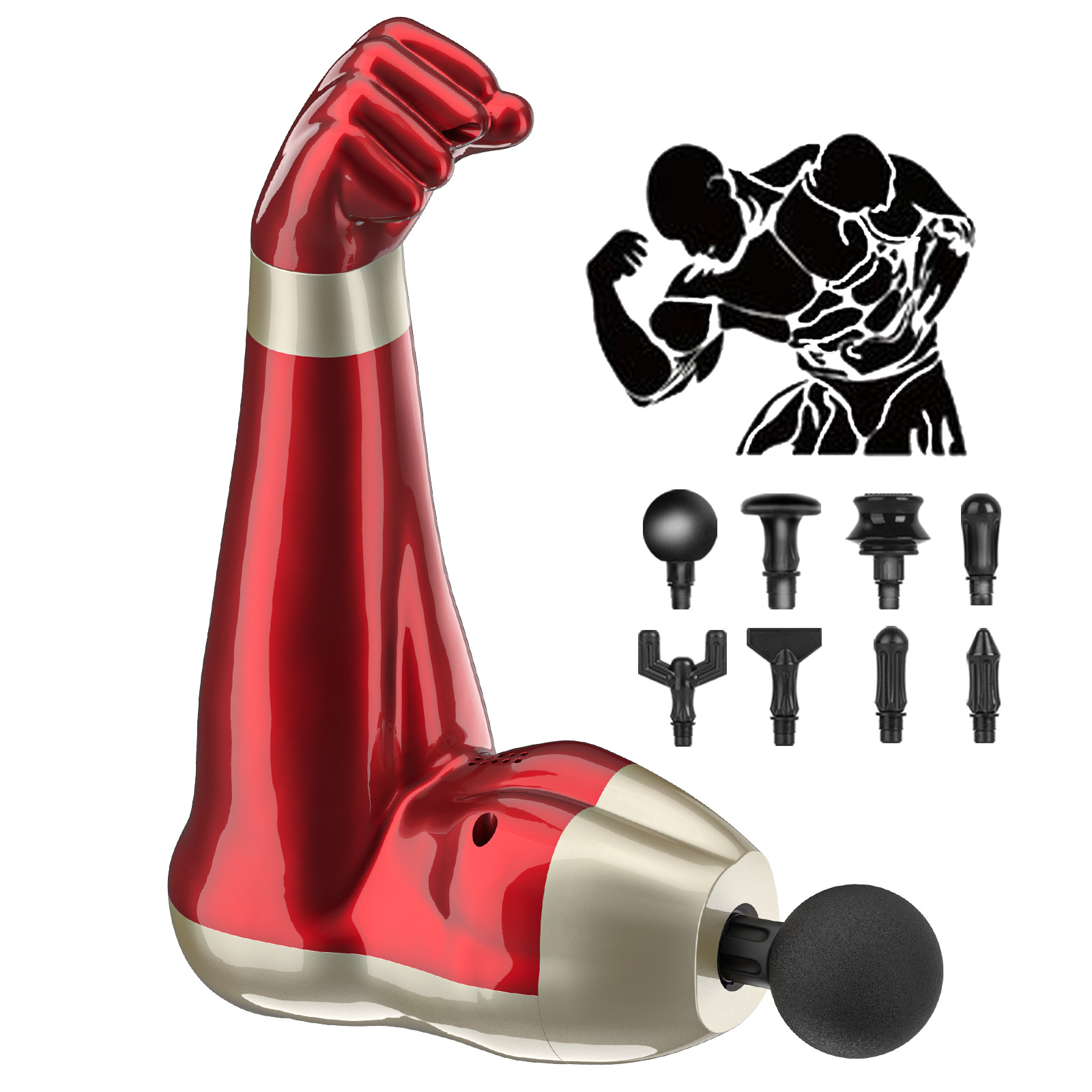 Pistolet de massage percussif — récupération musculaire avec 8 têtes 1