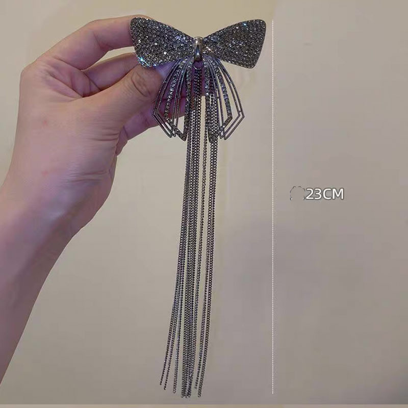 Women's Zinc Alloy Bow Tassel Hairpin Fashion Hair Accessories Black - Shop at LoveMi