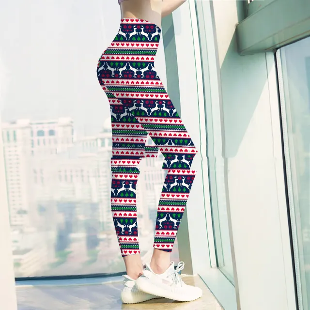 New Christmas Leggings Personalized Printing Yoga 7 Style - Shop at LoveMi