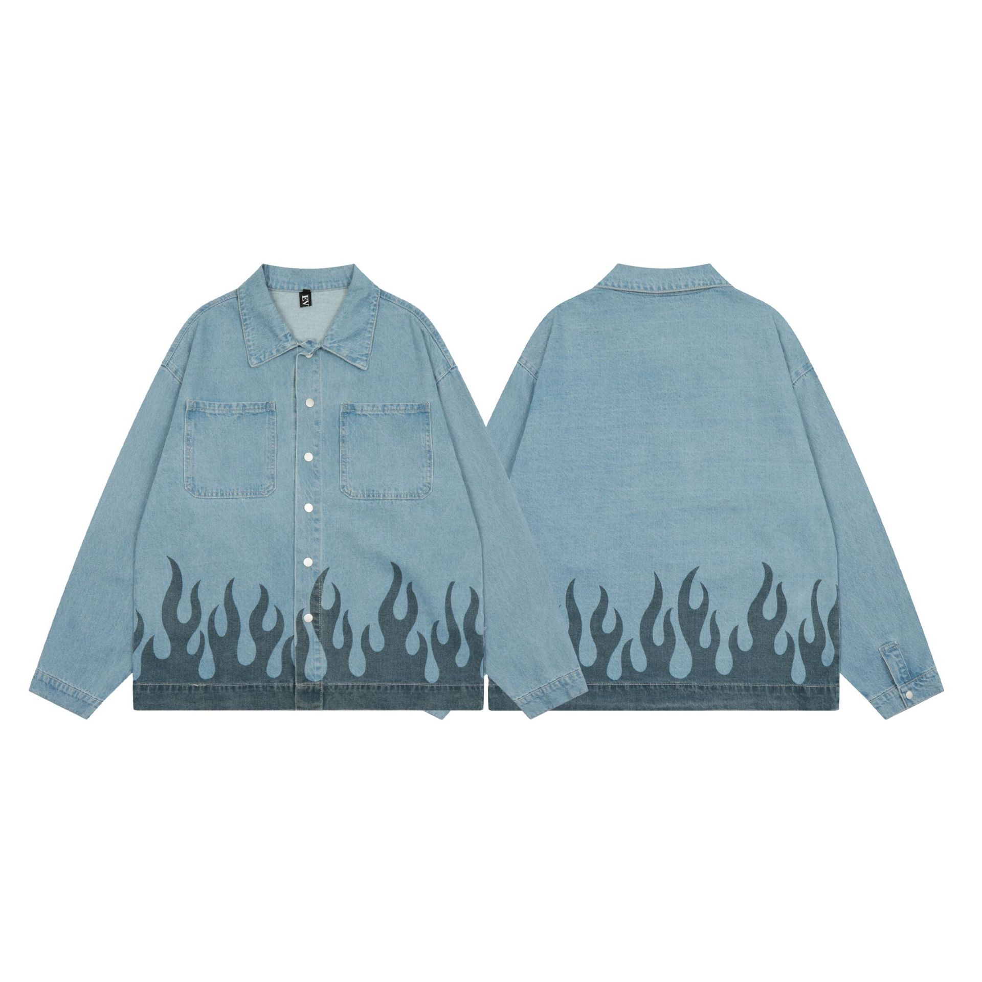 Relaxed Versatile Coat Casual Gradient Denim Jacket