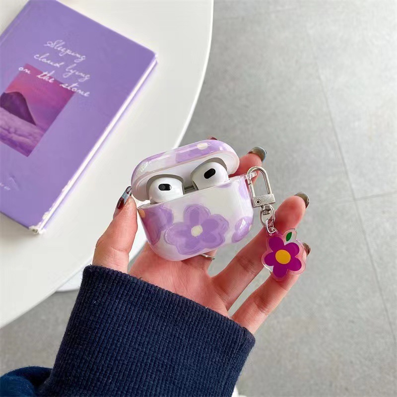 Shell Pattern Purple Love Three Generations Wireless Bluetooth Headphone Case Silicone Case