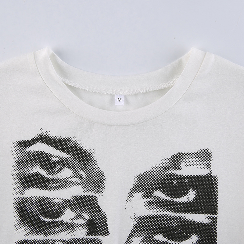 Personalized Women's Eye Print Loose And Slim Top