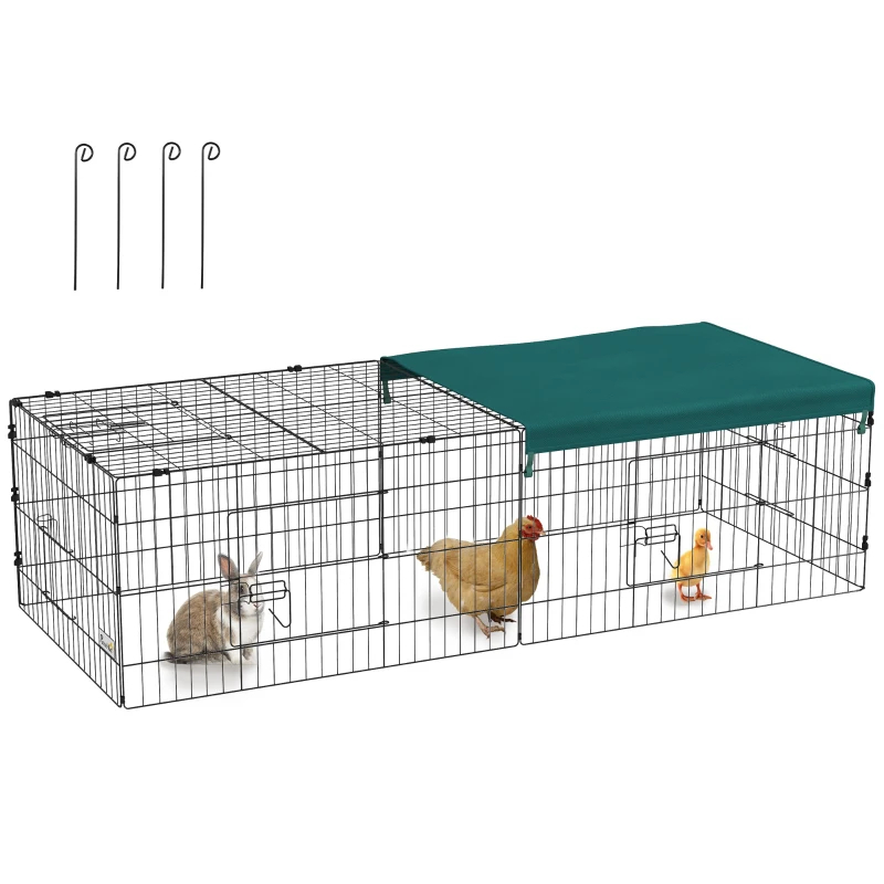 Small Animal Playpen With With Roof For Rabbits, Chicken, Chinchillas For Indoor Outdoor Use, Green