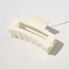 Japan And South Korea Simple Large Square Hollow Grab Clip - White - View 1