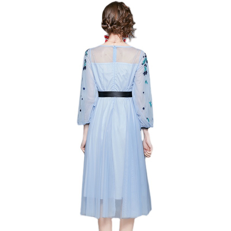Mesh Embroidered Midi Dress, picture 5 of 8