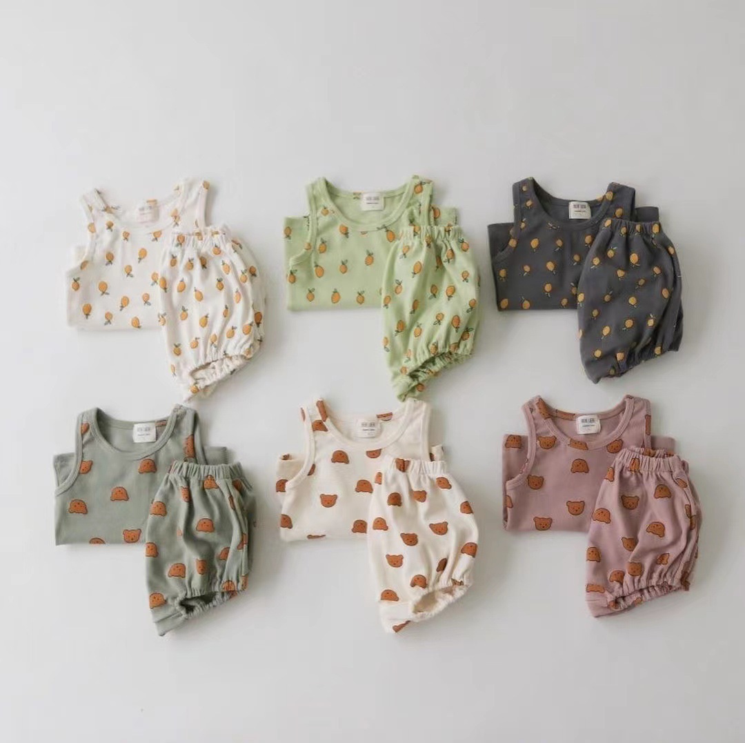Printed Sleeveless Shorts Suit