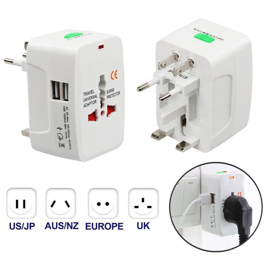 Universal New Plug Charger World Wide Use Travel Adapter EUDE UK  AU US USB Port