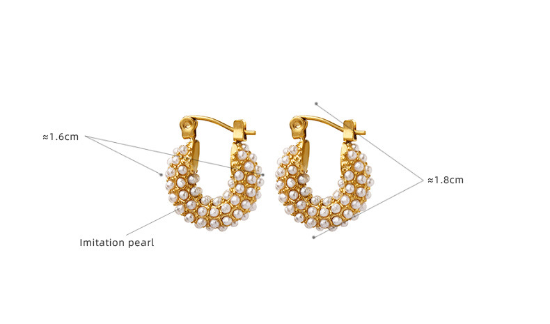 Imitation Pearl French Temperament U-shaped Earrings