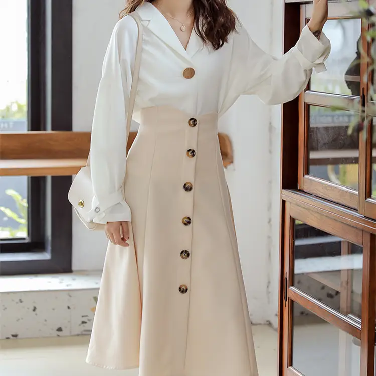 Women's Mid-length High-waist Retro Slim Skirt