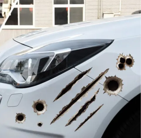 Simulation Bullet Hole Scratches Cover Decorative Car Stickers Cracks