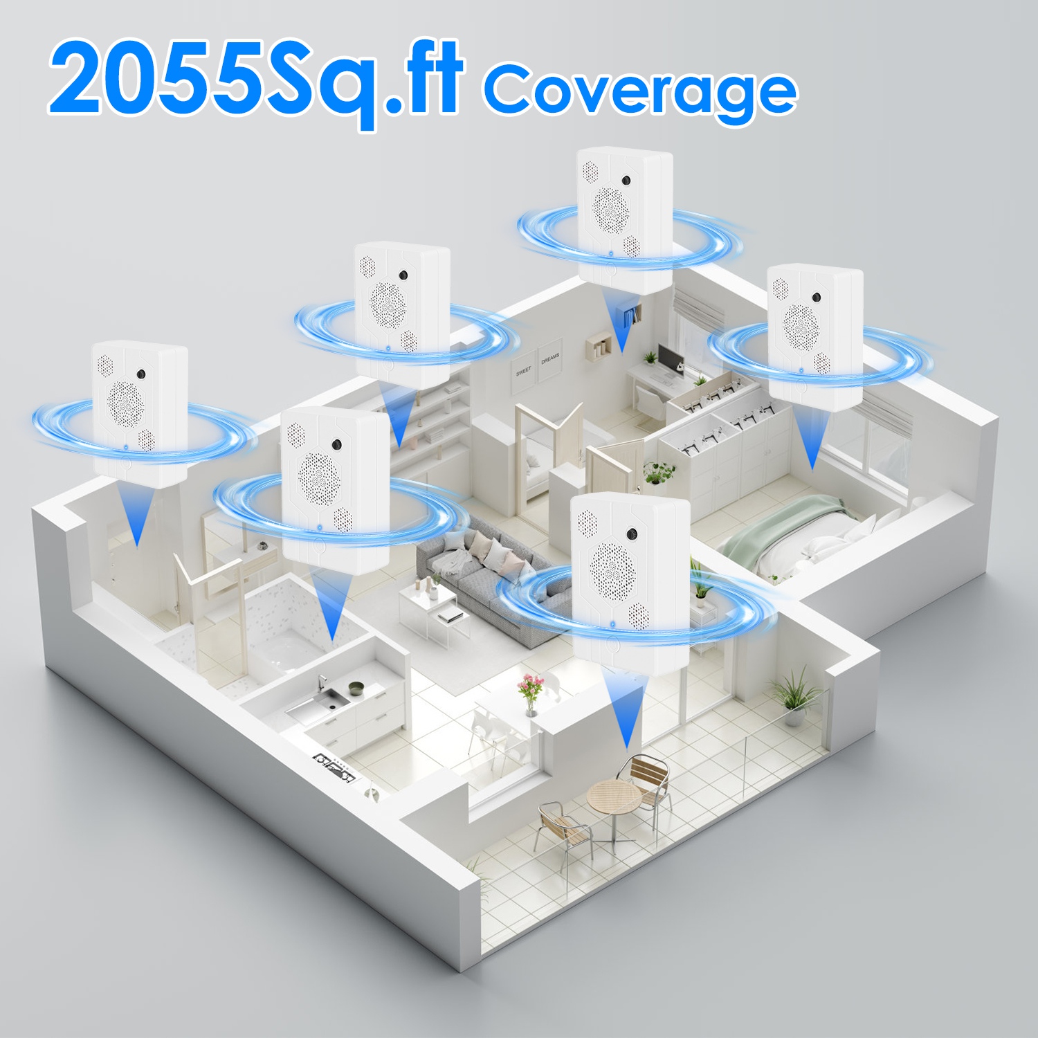 2Pack 2026 Upgraded Rechargeable Ultrasonic Bat Repellent Indoor Outdoor Bird Mouse Dog Deterrent Device With 3 Ultrasonic Speakers For Attic Porch House