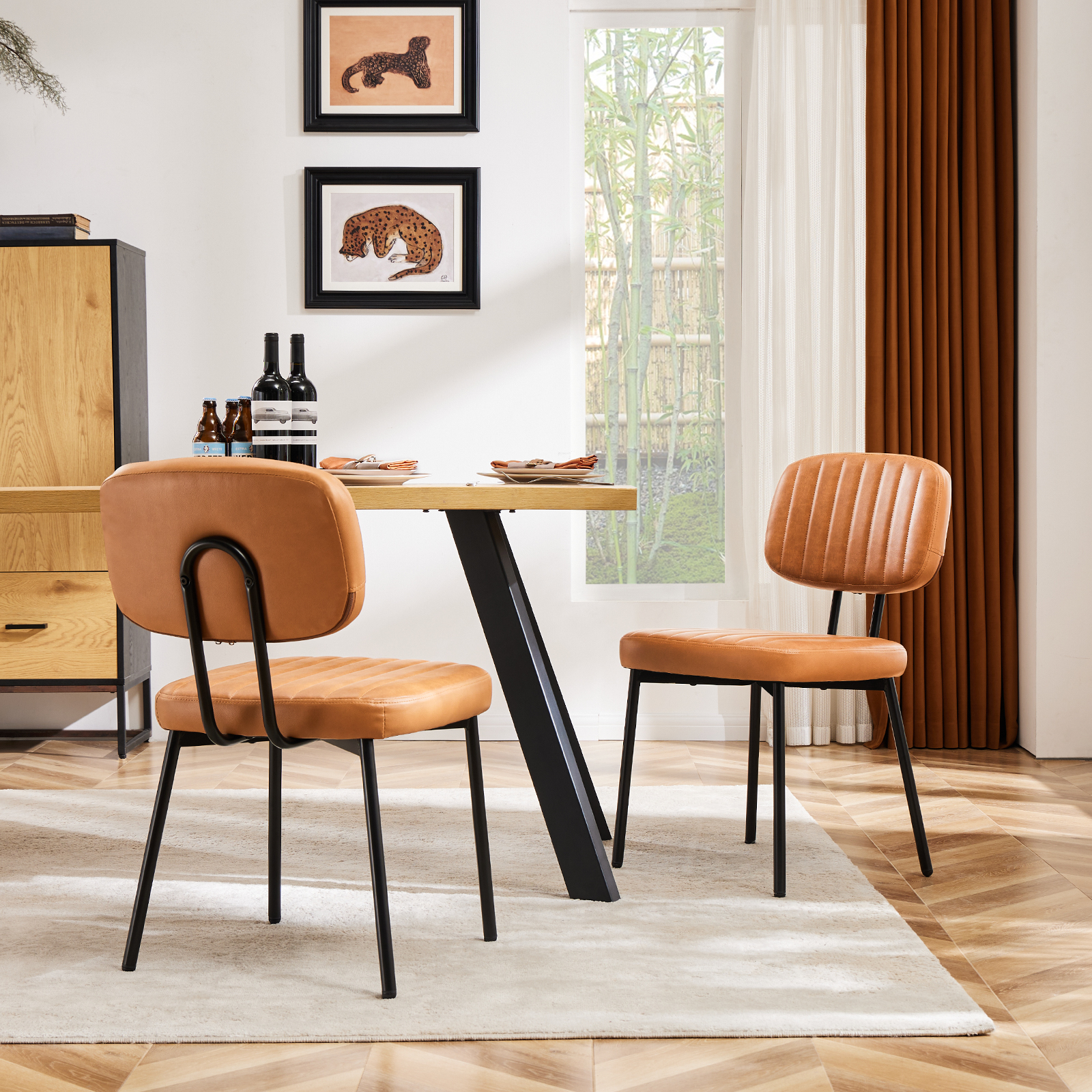 Dining Room Decorative Chair With Artificial Leather Cushion_voghion.com