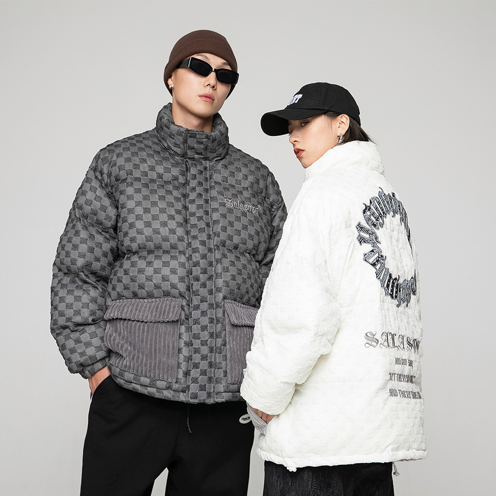 Casual Tide Brand Simple Checkerboard Cotton Jacket