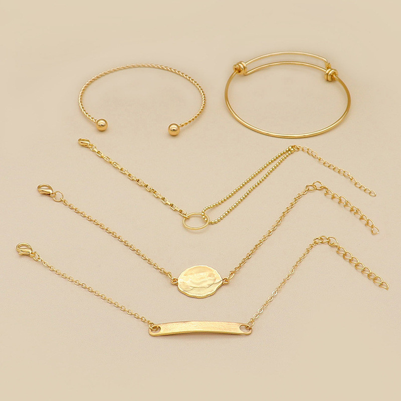 Geometric Round Square Piece Bracelet Bracelet Set Of 5