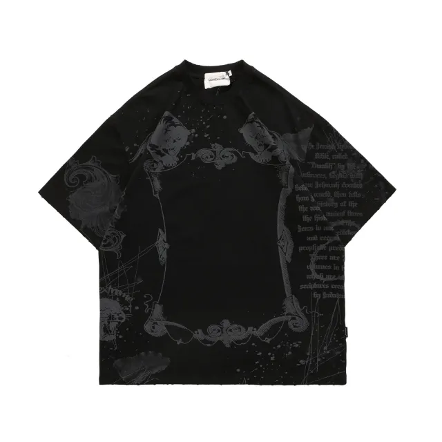 Summer Retro Distressed Washed Short Sleeves Black - Shop at LoveMi