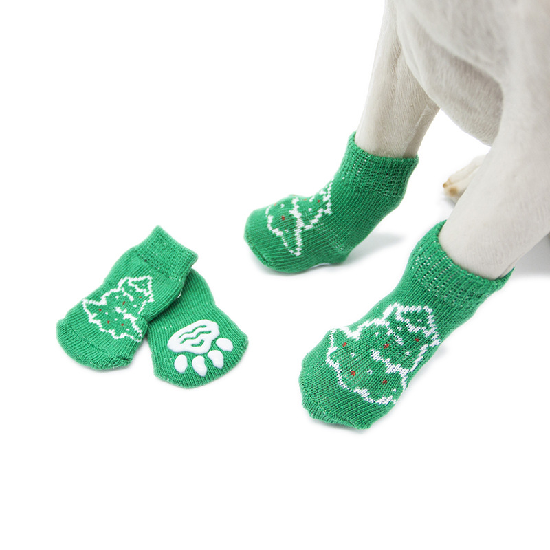 Title 3, Non-slip cotton dog socks for paw protection. C...