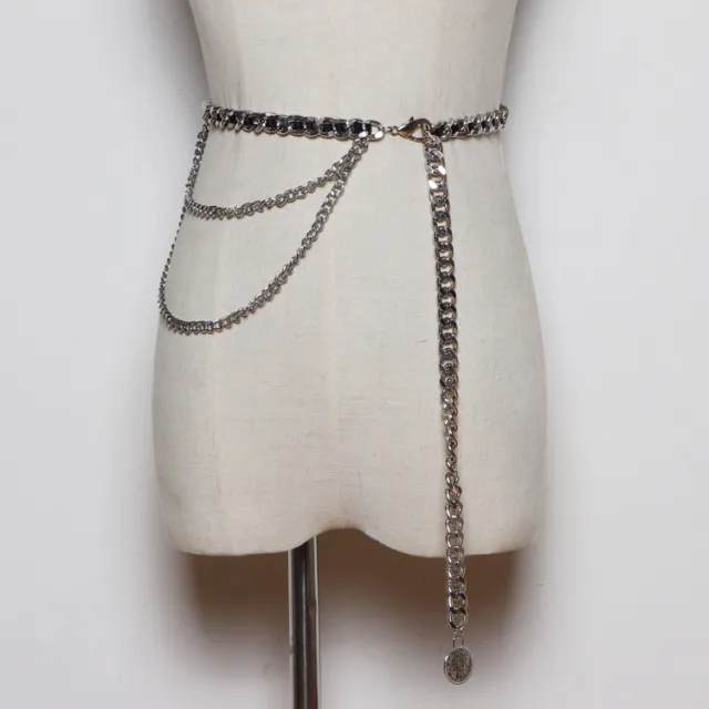 Korean Version Of All match Waist Rope Metal Braided Waist Chain Female Thin Belt Decoration Silver - Shop at LoveMi