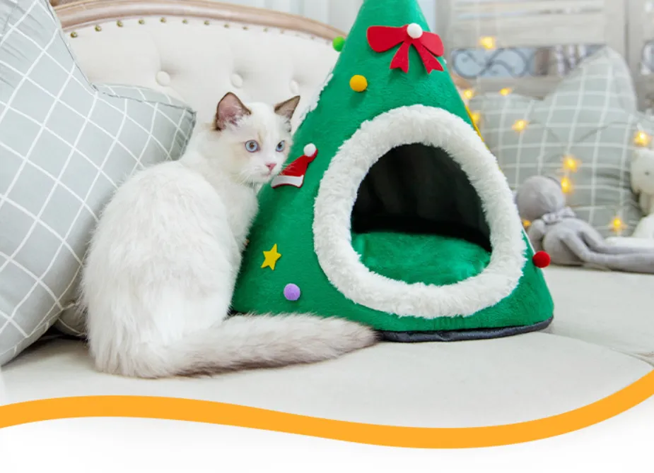 Autumn And Winter Warm Cat Nest Christmas Hat Shape Sponge – image 8