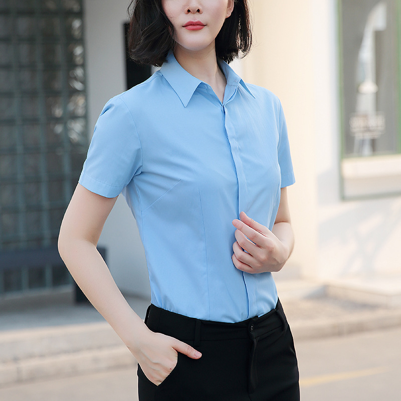 2078pointed collar light blue