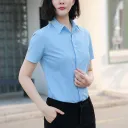 2078Pointed Collar Light Blue