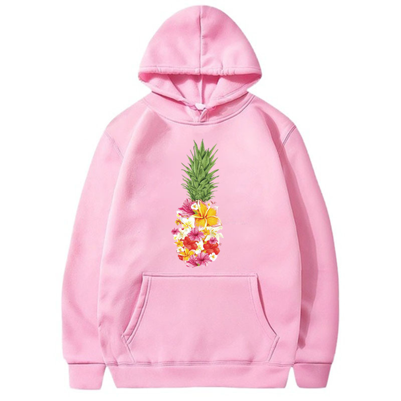 Title 6, Painted Pineapple Printed Long Sleeve Hoodie