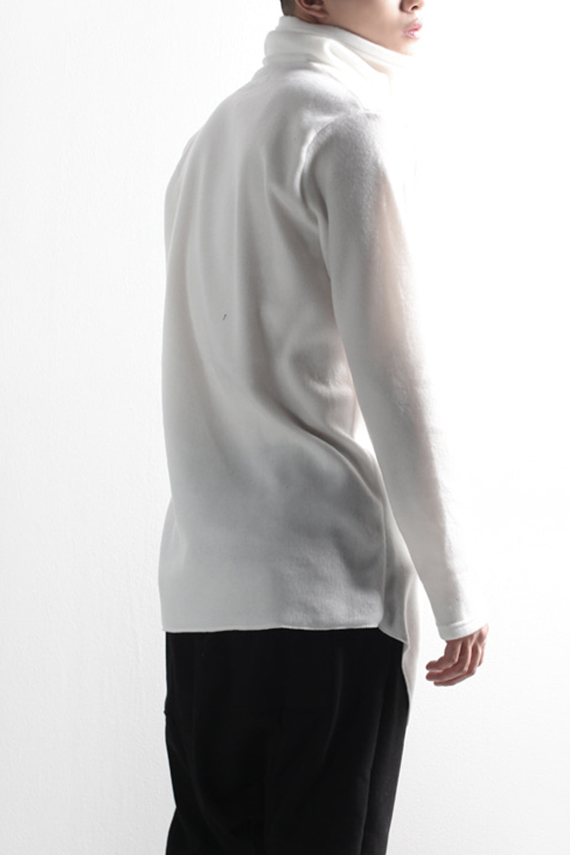 Solid Color Turtleneck Loose Irregular Casual Long Sleeve T-Shirt