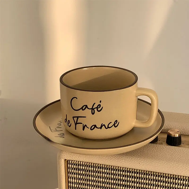 Ins Cute Light Luxury Niche French Ceramic Milk Tea Cup