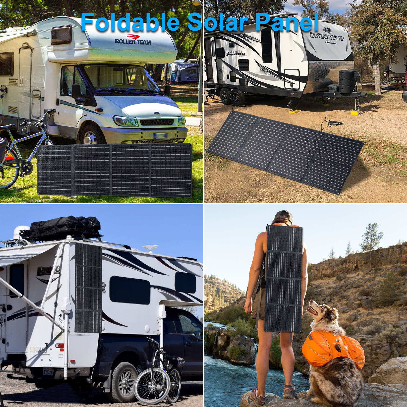 60W Portable Solar Panel Monocrystalline Foldable Solar Panel P65 Waterproof Solar Panel Charger 23.5  High Efficiency QC3 0 PD USB Port DC Output 10 Connectors For Outdoor Camping Cloudy