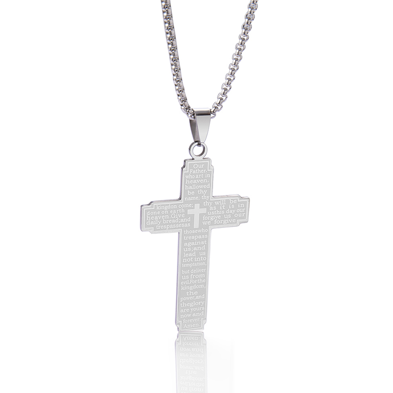 Stainless Steel The Book Of Common Prayer Cross Pendant Necklace