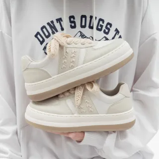 Ins Sports Thick Sole Shoes Schoolgirls - Beige