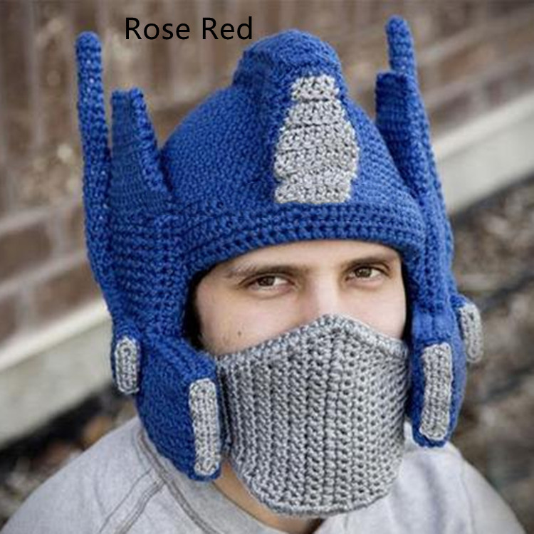 Hand-knitted wool ski helmet for men and women
