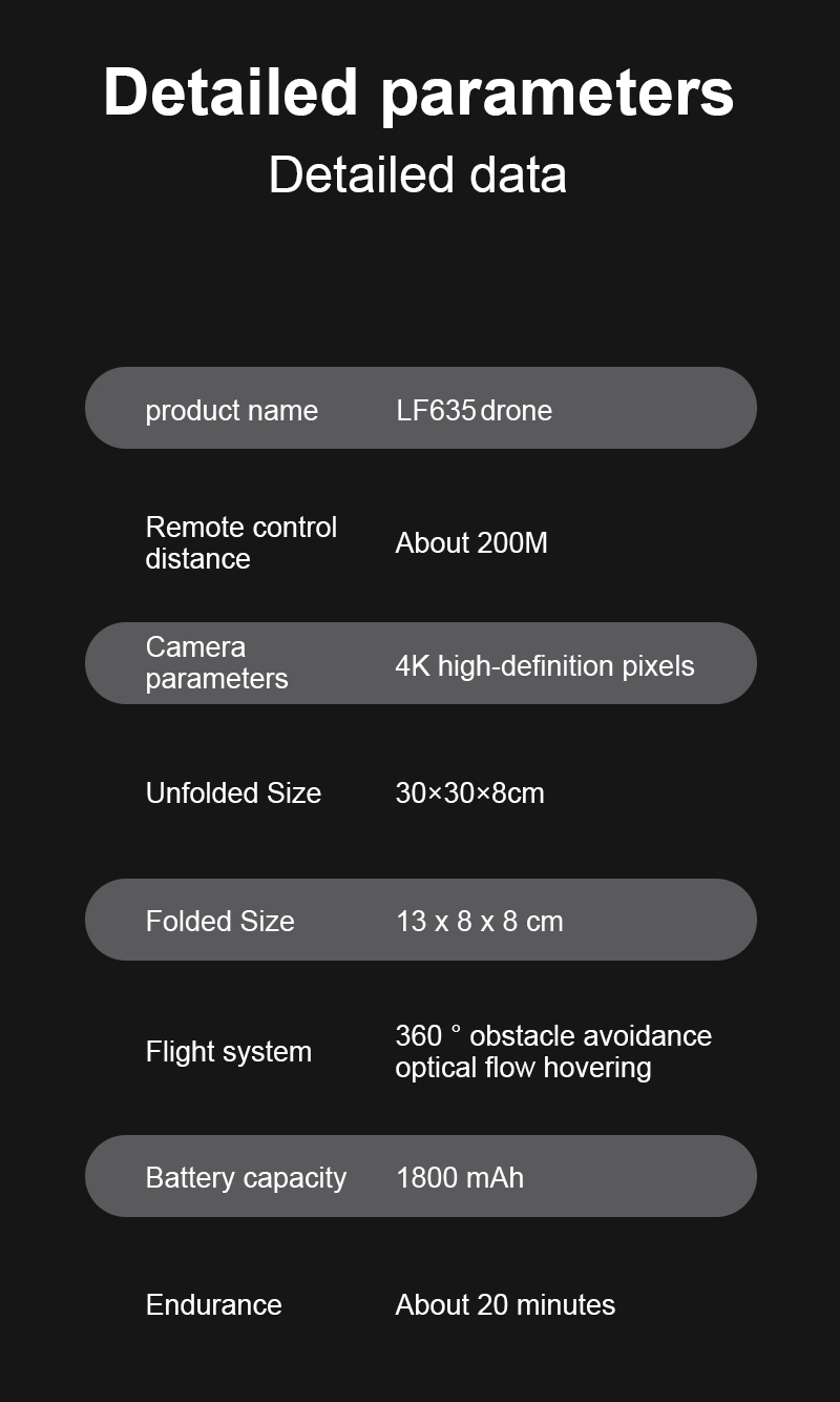 LF635 Dual Camera Dual Electric Drone--black detail