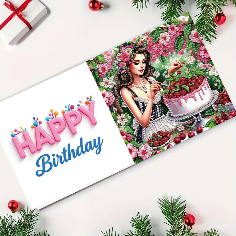 DIY Diamond Painting Kit Birthday Card Kit, Unique Mom Birthday Pattern Design, Water Diamond Painting Art Mosaic Postcards, Festival Cards Perfect For Families, Friends, And Lovers, Handmade