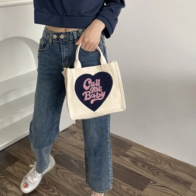 Love Hand Canvas Small Square Bag Blue - Shop at LoveMi