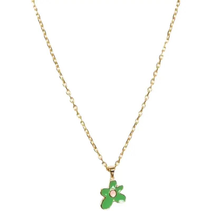 Small Flower Pattern Couple Necklace Pendant Chain
