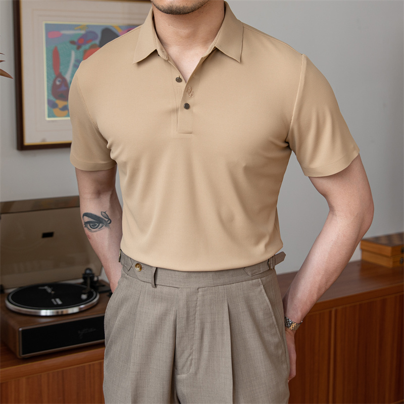 Stretch Non-iron Drape Short-sleeved POLO Shirt Fashion