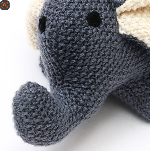 Handmade Cotton Knitted Soft Dark Blue Elephant Plush Toy Soft Toy