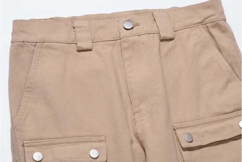 Title 8, Mens Multi Pocket Trousers Khaki Straight High...