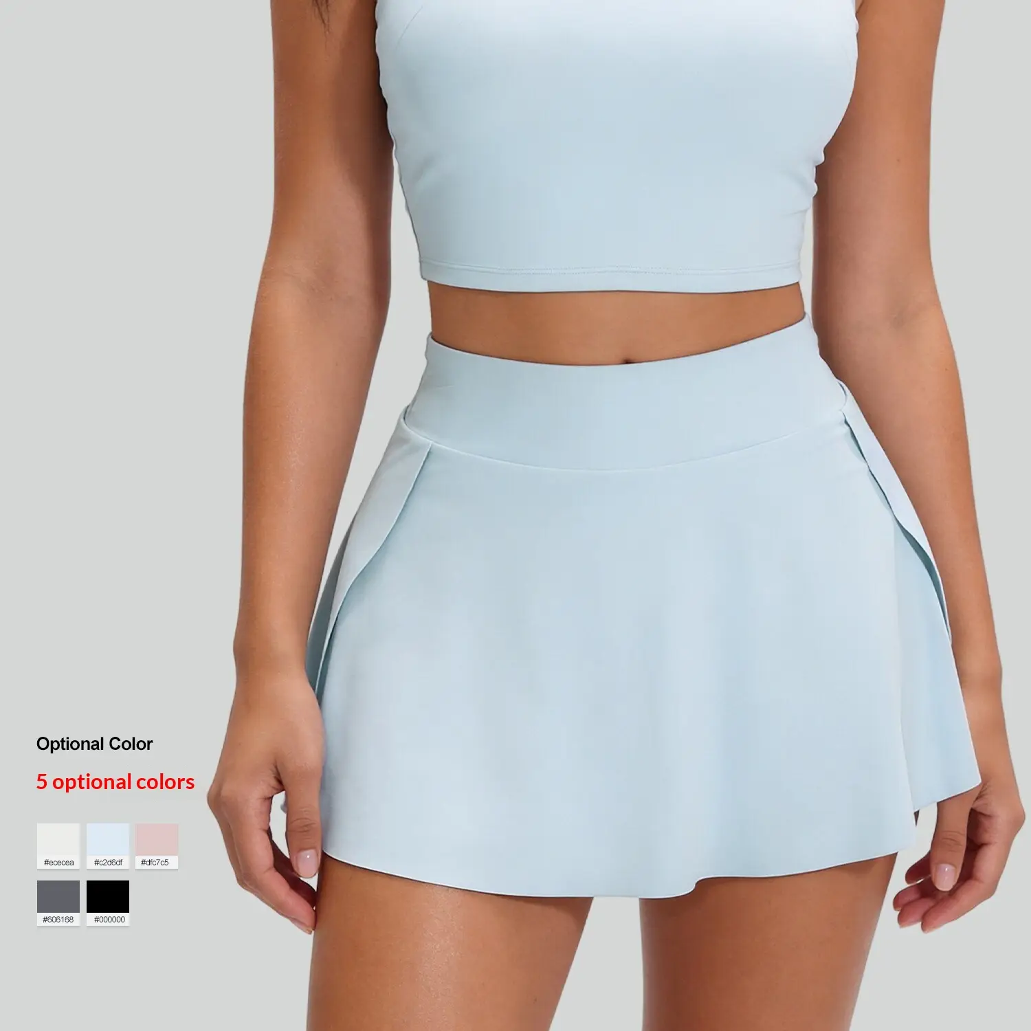 Breathable Yoga Skort With Side Pockets, Slim Fit For Running, Workout & Tennis, Anti-Chafing Two-in-One Sports Mini Skirt