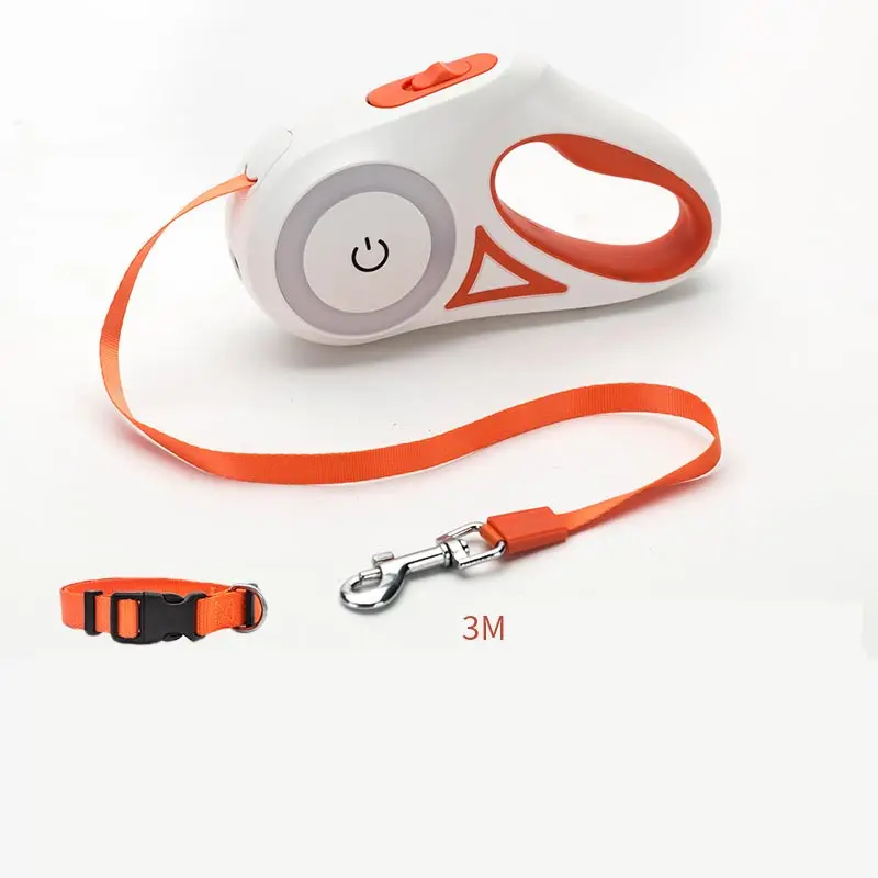 Dog Leash Retractable And Collar Spotlight Automatic