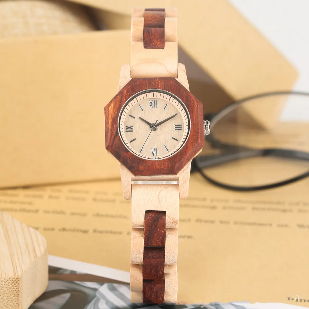 Bracelet Buckle Octagon Face Diamond Ladies Wooden