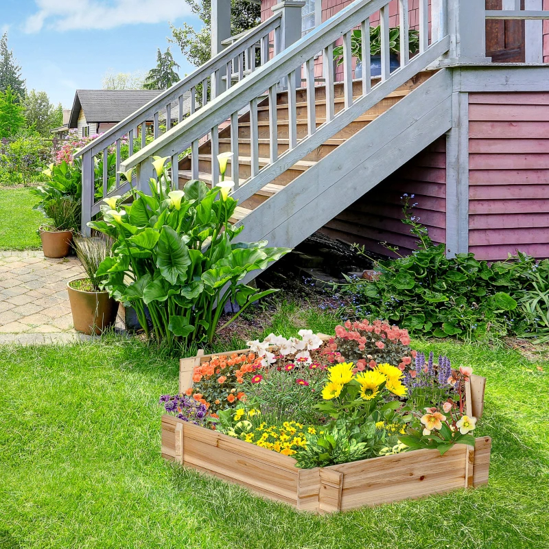 Hexagon Raised Garden Bed, Fir Wood, picture 2 of 4