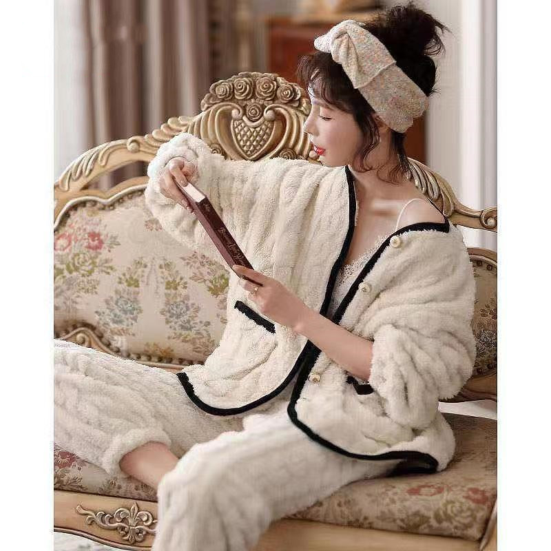 Pajamas Women Autumn And Winter Plus Velvet Thickening