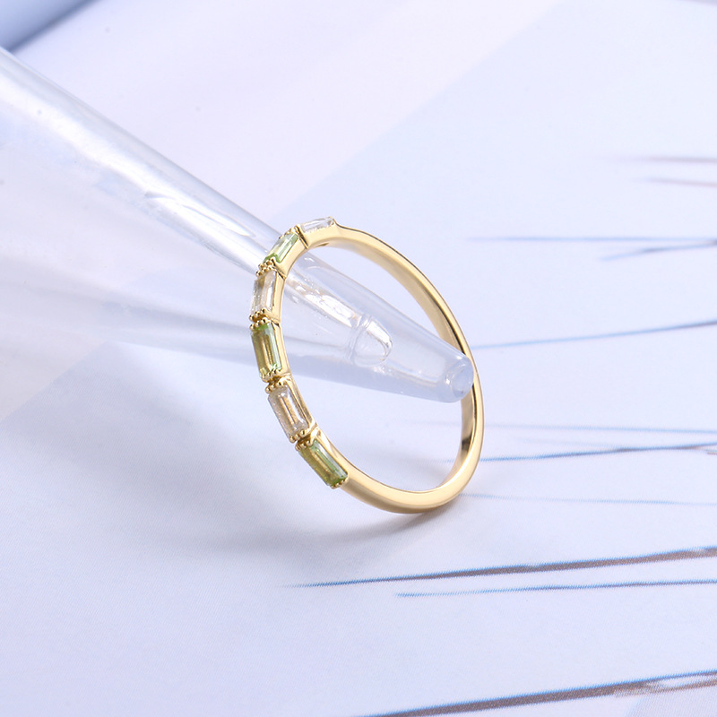 Versatile Rectangular Natural Crystal Overlay Ring Girl